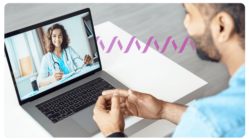 Image of man using telehealth