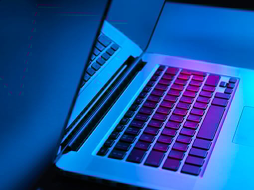 Open laptop viewed from side